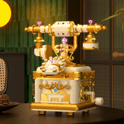 [wholesale generation] nostalgic retro telephone projector coffee machine building blocks compatible with Lego ornaments gift