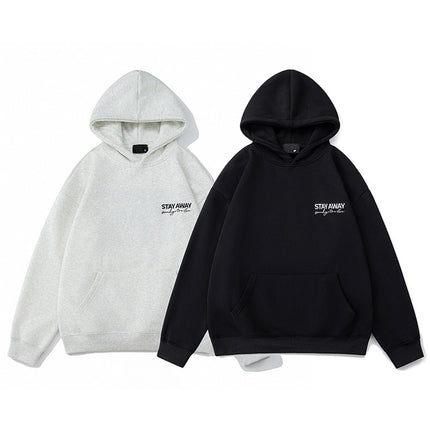 Amazon Heavyweight 400g Gray Sweatshirt Men's Cleanfit Hoodie Fleece-Lined Couple Hooded Sweatshirt Men's Winter