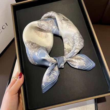 Nice-Looking Small Silk Scarf Korean Ins Style Versatile Fashionable Spring & Fall Decorative Square Scarf Tied Hair Tied Bag Thin Scarf
