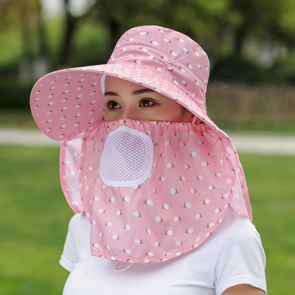 Summer Sunscreen Hat Children's Mask Sunshade Sun Hat Big Riding All-match Cool Hat Anti-ultraviolet Tea Picking Bike Face Covering