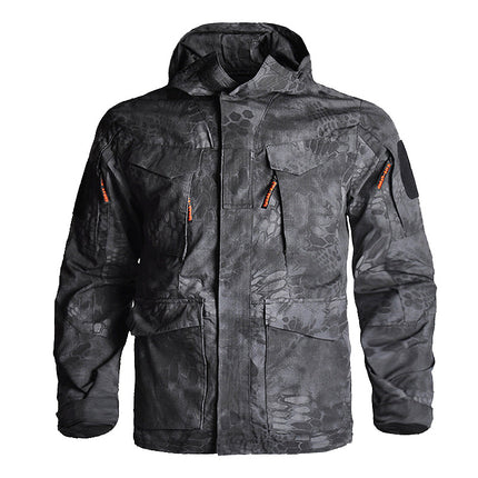 Hanye Outdoor Tactical Windbreaker Mid-Length M65 Jacket Spy Shadow Men's Waterproof Autumn and Winter Jacket