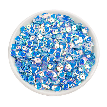 6MM round curved surface hole PVC sequins jewelry accessories concave and convex surface wholesale flat bottom hexagonal sewing clothing beads