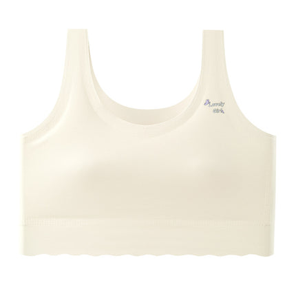 Traceless girls' underwear girls' bra 12-year-old children's developmental stage two primary school students small vest full cup