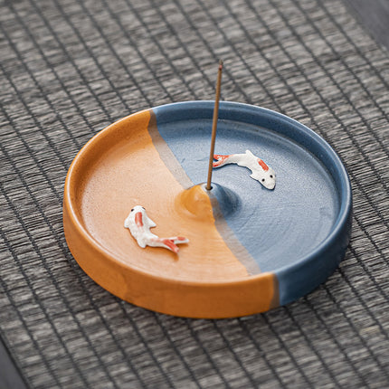 New creative thread incense holder incense tray Candlestick indoor incense burner ceramic home decoration plate incense agarwood sandalwood