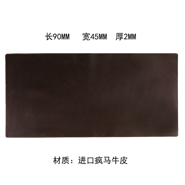 Thickened Crazy Horse leather computer table mat desk leather mouse pad cowhide laptop comfortable non-slip leather pad