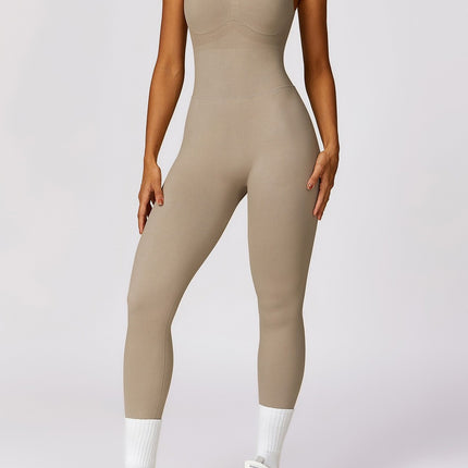 Europe and the United States cross-border high-elastic tight-fitting close-fitting peach hip sexy backless hip shaping fitness clothing yoga clothing jumpsuit