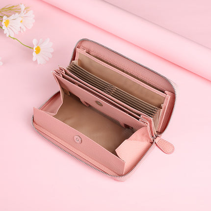 Accordion Card Holder Coin Purse Large Capacity Clutch Anti-Theft First Layer Cowhide Multi-Functional Japanese-Style Card Slot