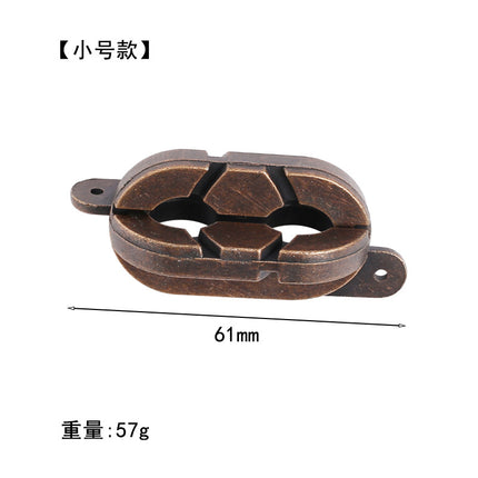 [Small size] zinc alloy unlock Kong Ming lock magic alloy educational toys nine-chain intelligence unlock ring buckle
