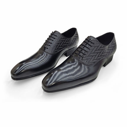Men's Brogue Carved Leather Shoes Cross-Border Size 47 Oxford Shoes Business Formal British Style Pointed Leather Shoes Trend