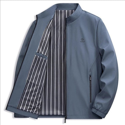 [Cross-Border Wholesale] Men's Stand-Up Collar Jacket Autumn and Winter Casual Middle-Aged and Elderly Dad Spring & Fall High-End Men's Jacket