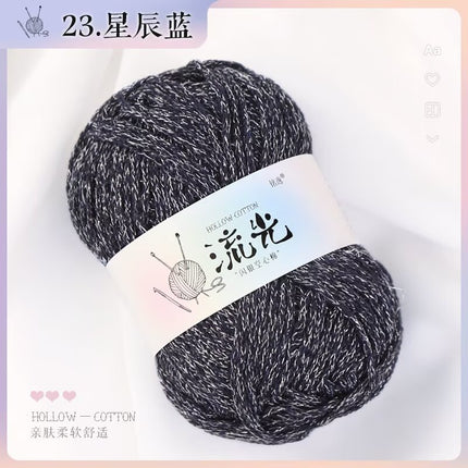 Upgraded Bright Silk Hollow Cotton Hand-woven Hat DIY Bag Anti-pilling Glow Hollow Cotton Group