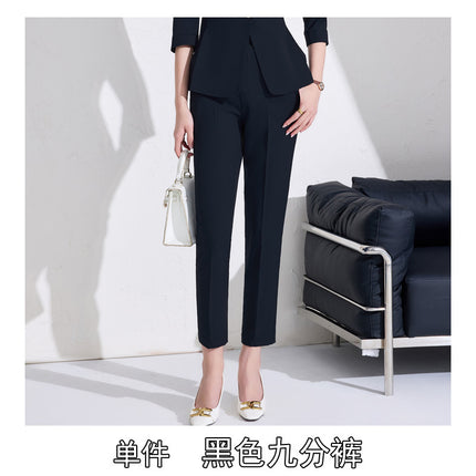 Business attire women's pants suit 2025 spring and summer workplace formal attire interview tooling seven-sleeve suit jacket ol overalls