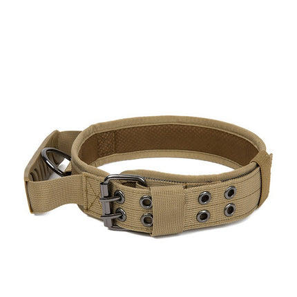 Cross-Border Heavy-Duty Nylon Dog Collar for Medium and Large Dogs, Tactical Training Leash Collar, Anti-Strangling Pet Collar