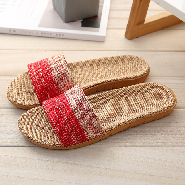 Cixi Simple Linen Slippers Four Seasons Guest Indoor Living Room Home Floor Cotton Linen Slippers Couple Wholesale