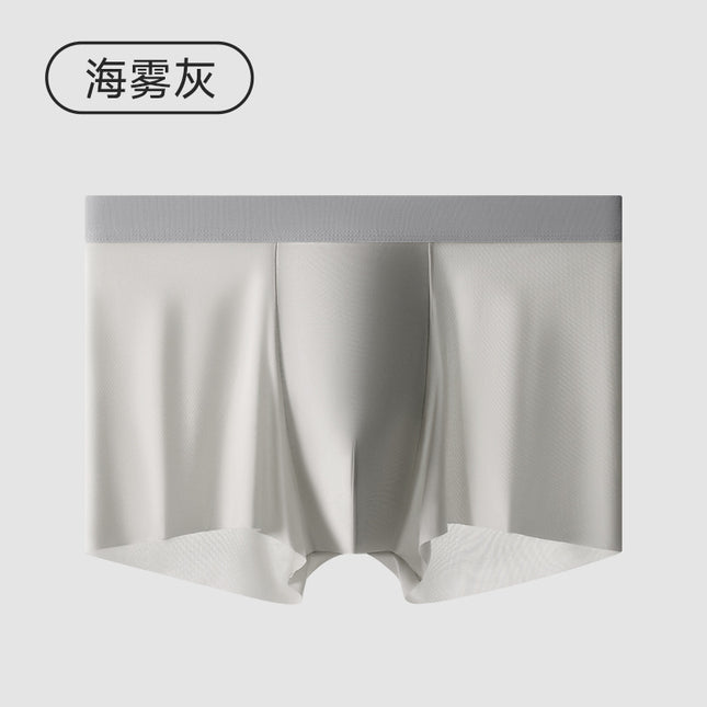 Cool ice silk men's underwear class a baby cotton 10A antibacterial crotch one-piece comfortable breathable men's boxers