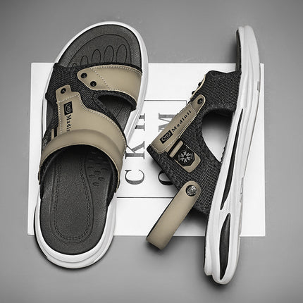 Beach Slippers for Men, Summer Outer Wear, Home Bathroom Bathing, Non-Slip Thick-Soled Sports Driving Sandals for Men
