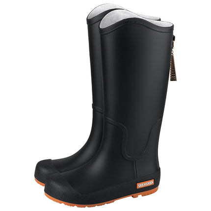 2024 New Cross-border Time Wear Rain Boots Women's High Rain Boots Outdoor Korean-style Waterproof Warm Long Boots
