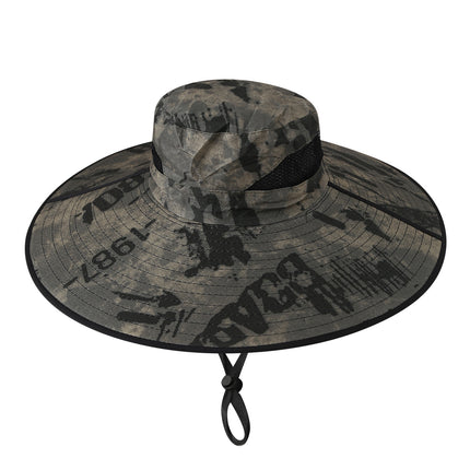 [5581 People Collected] Large Brim Fisherman Hat Men's Summer Sun Protection Hat with Large Brim Breathable Sun Hat by