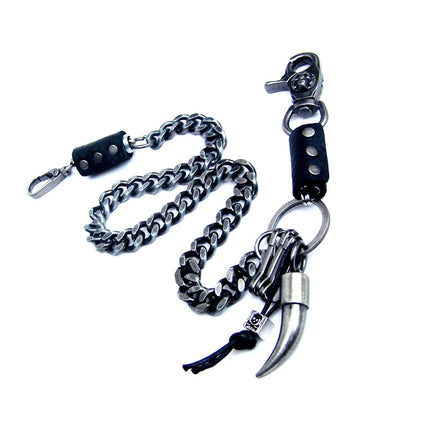 Amazon Hot Hip-Hop Punk Horn Trousers Chain Wallet Anti-Lost Waist Chain Men's Accessories Cowboy Vintage Chain
