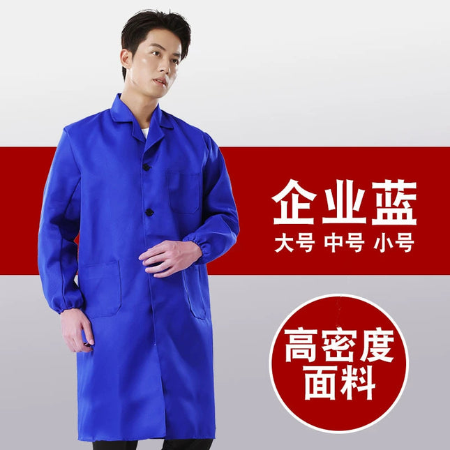 Blue coat overalls printing and handling labor protection clothing embroidery long sleeve dust-proof clothing tooling wholesale factory overalls printing