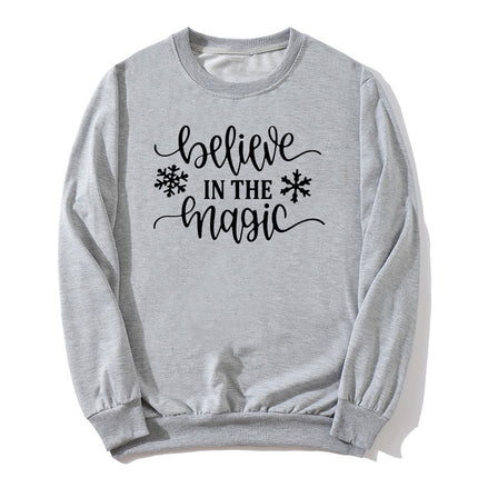 Foreign Trade Cross-border Trust Believe In The Magic Printed Crewneck Sweatshirt European and American Autumn and Winter Jacket