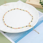 Xl-707j colorful natural stone necklace