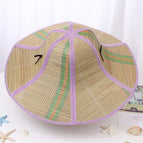 Folding straw hat [purple] diameter 26CM / Free size