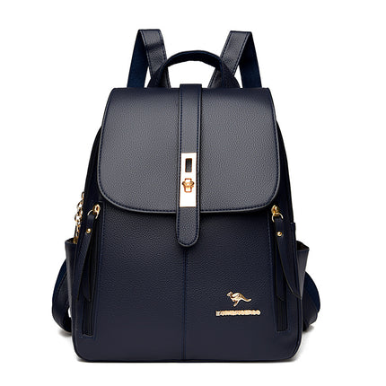 Cross-border Backpack Women's 2024 New Korean Style Simple Fashion Women's Backpack Commuter All-match Large Capacity Leisure Bag