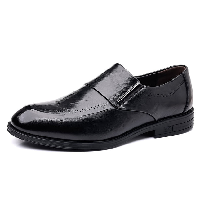 Spring New Men's Business Leather Shoes Dress Soft Leather Men's Gentleman Men's Shoes Live Explosions Pointed Inner Heel Shoes