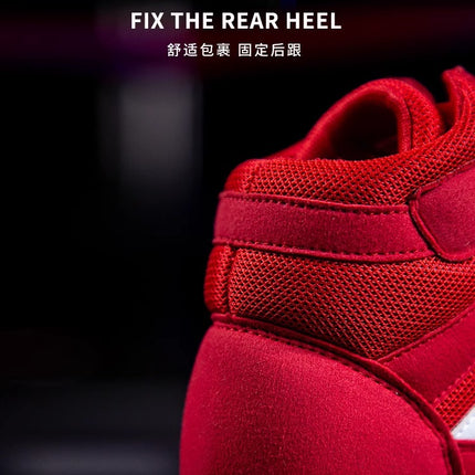 High-top Boxing Shoes Boys and Girls Sanda Fighting Fighting Training Shoes Adult Wrestling Shoes Fitness Weightlifting Martial Arts Shoes