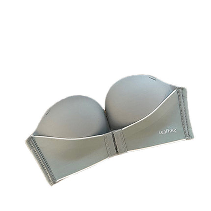 Original No Mark Front Button Push-up Lace Strapless Bra Invisible Back Underwear Women's Small Chest Non-slip Tube Top Bra
