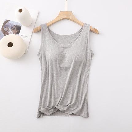 Modal with chest pad Vest Women's condole belt without steel ring BRA-T Cup one-piece slim underwear base shirt wholesale
