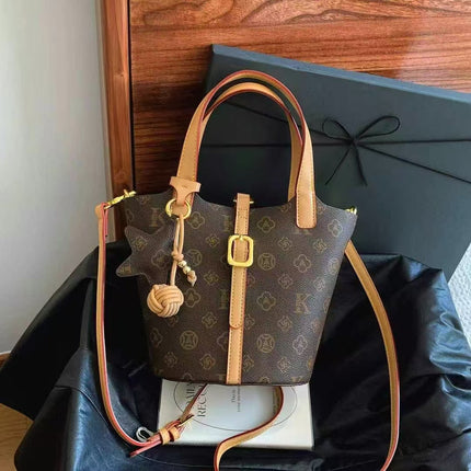 Women's 2025 New Bucket Bag, Light Luxury Fashion Handbag, Color-Block Versatile Shoulder Crossbody Bag