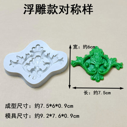 Embossed combination of various photo frame flower frame edge silicone handmade chocolate candy cake mold candy tool