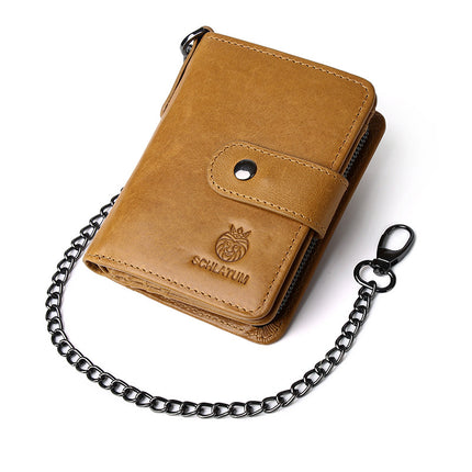 Lionden First-Layer Cowhide Rfid Anti-Theft Brush Genuine Leather Wallet with Multiple Card Slots and Detachable Men's Short Vertical Wallet