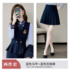 912 blue waistcoat one-fold skirt / 3XL