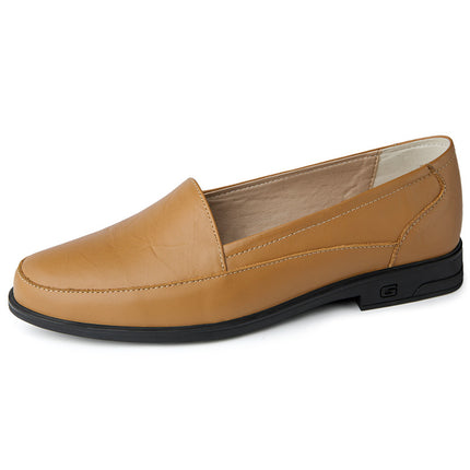 Men's Genuine Leather Slip-On Loafers, Shallow Mouth, Slip-On Shoes, Men's Shallow Face Small Leather Shoes, Men's Business Short Face Shoes