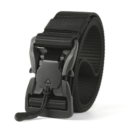 Explosive outdoor tactical belt magnetic suction buckle men's and women's convenient nylon elastic woven belt factory straight hair