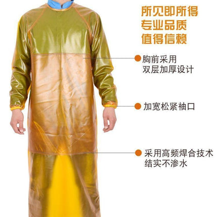 Beef tendon thickened long-sleeved overcoat waterproof oil-proof wear-resistant acid and alkali-resistant apron slaughter house Stone reverse dressing