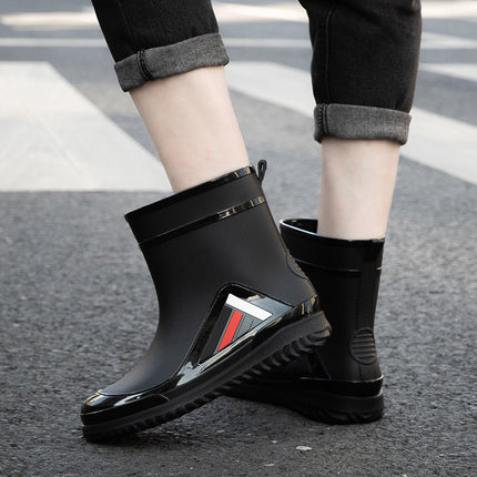 New men's rain boots non-slip thick-soled waterproof boots wear-resistant fashion outer wear car wash work rubber shoes overshoes men's thick