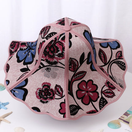 Travel Fishing Sunshade Straw Hat Folding Large Along Straw Mat Hat Men's and Women's Sunscreen Hat Outdoor Big Brim Hat