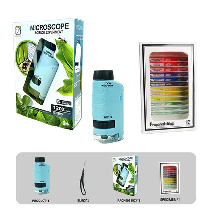 Cross-border Children's Microscope Can See Bacteria Primary and Secondary School Students Gifts Handheld Portable Outdoor Observation Toys