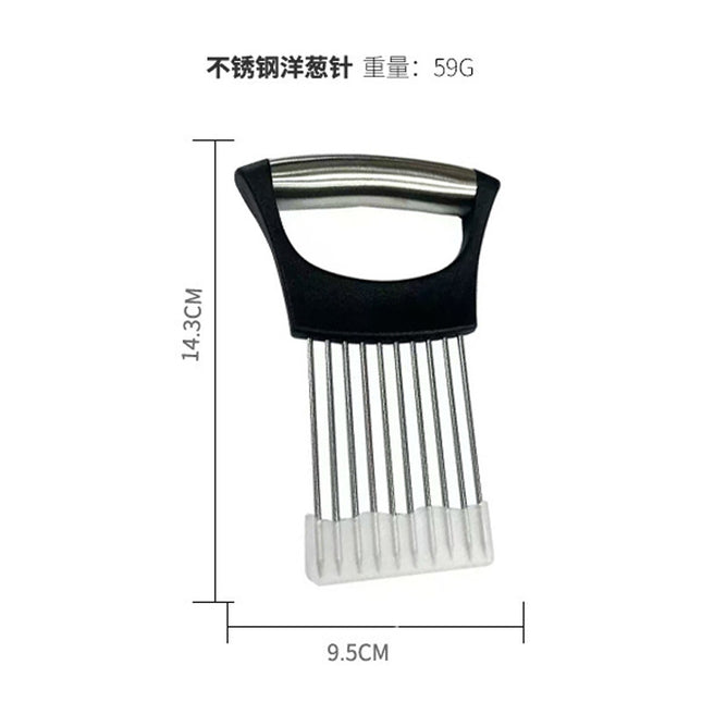 Stainless Steel Onion Needle Slicer Pine Needle Meat Tenderer Vegetable Cutting Kitchen Gadget Onion Insert Slicing Holder