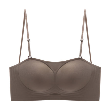 Halter Neck Bra for Women with Small Breasts, Large Breasts, Large U-Shaped Back, Strapless Push-Up Anti-Slip Invisible Bra