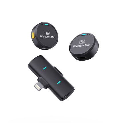The new adsorption type one drag two wireless collar clip microphone round live mobile phone photography magnetic collar clip radio microphone