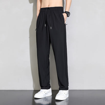Summer Thin Ice Silk Pants Men's Dape Loose Leg Air Conditioning Pants Summer Breathable Casual Sports Pants