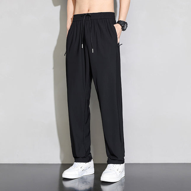 Summer Thin Ice Silk Pants Men's Dape Loose Leg Air Conditioning Pants Summer Breathable Casual Sports Pants