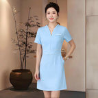 Sky blue short sleeve dress / S