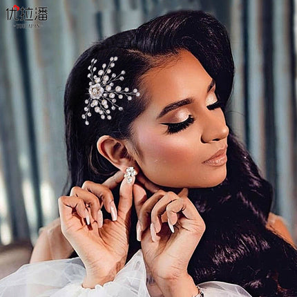 Youlapan Foreign Trade Pearl Rhinestone Hairpin Wedding Dress Hair Fork Korean Style Bridal Elegant Hair Accessories Wholesale Hp503