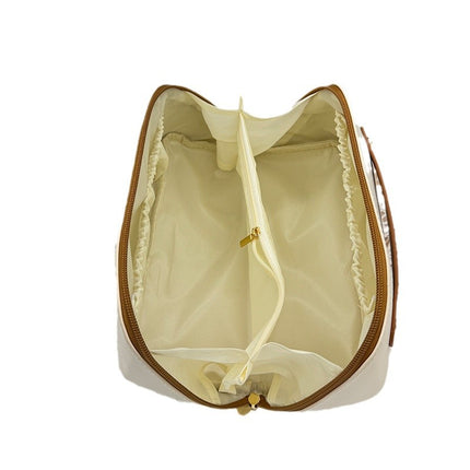 Cross-Border Cosmetic Bag, Toiletry Bag, Color-Blocked Pu Pillow Bag, Travel Portable High-Value Cosmetic Bag, Hand-Held Storage Bag